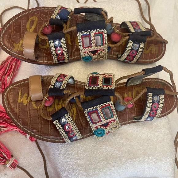 Sam Edelman ‘Gretchen’ Embellished Lace Up Sandal, 7.5 - Picture 9 of 9